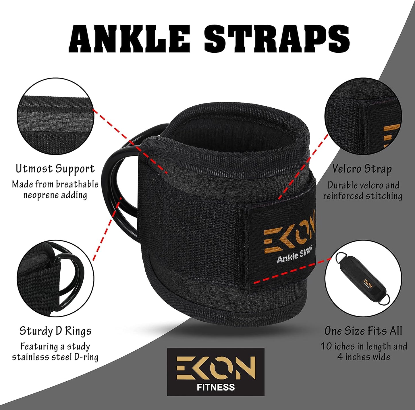 Ankle Strap pair for Cable Machines