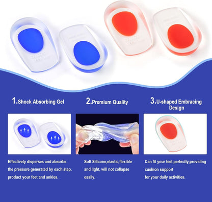Gel Heel Cup for Plantar Fasciitis (2 pairs)