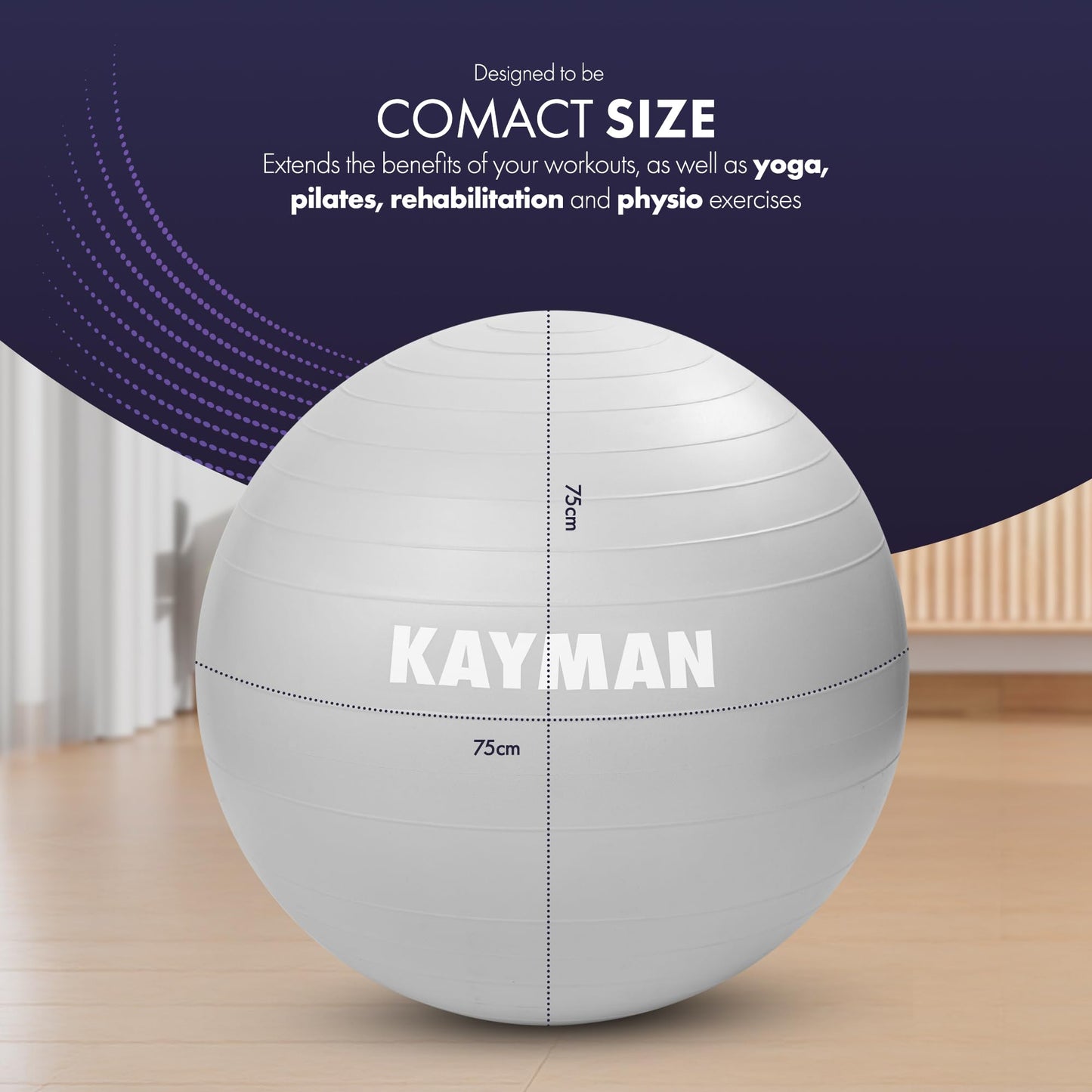 Swiss ball (55cm, 65cm, 75cm, 85cm)