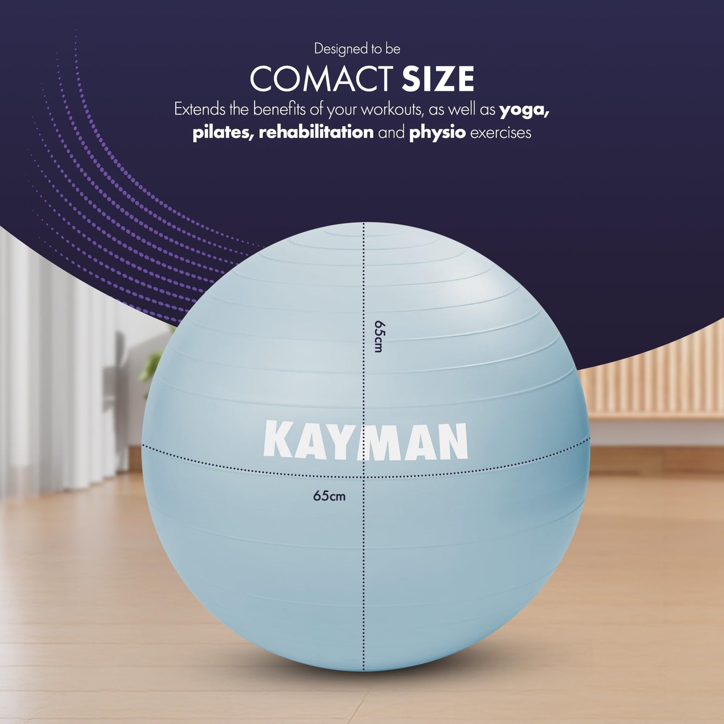 Swiss ball (55cm, 65cm, 75cm, 85cm)