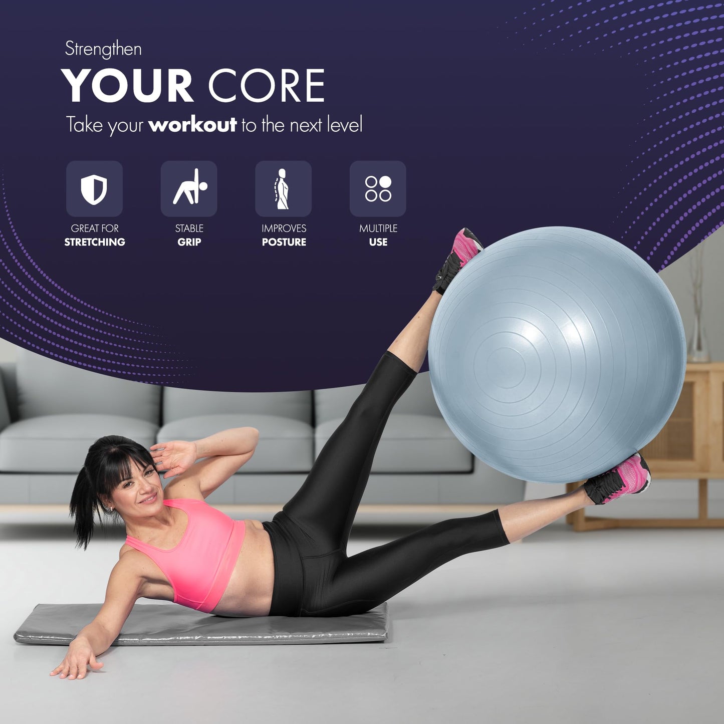 Swiss ball (55cm, 65cm, 75cm, 85cm)