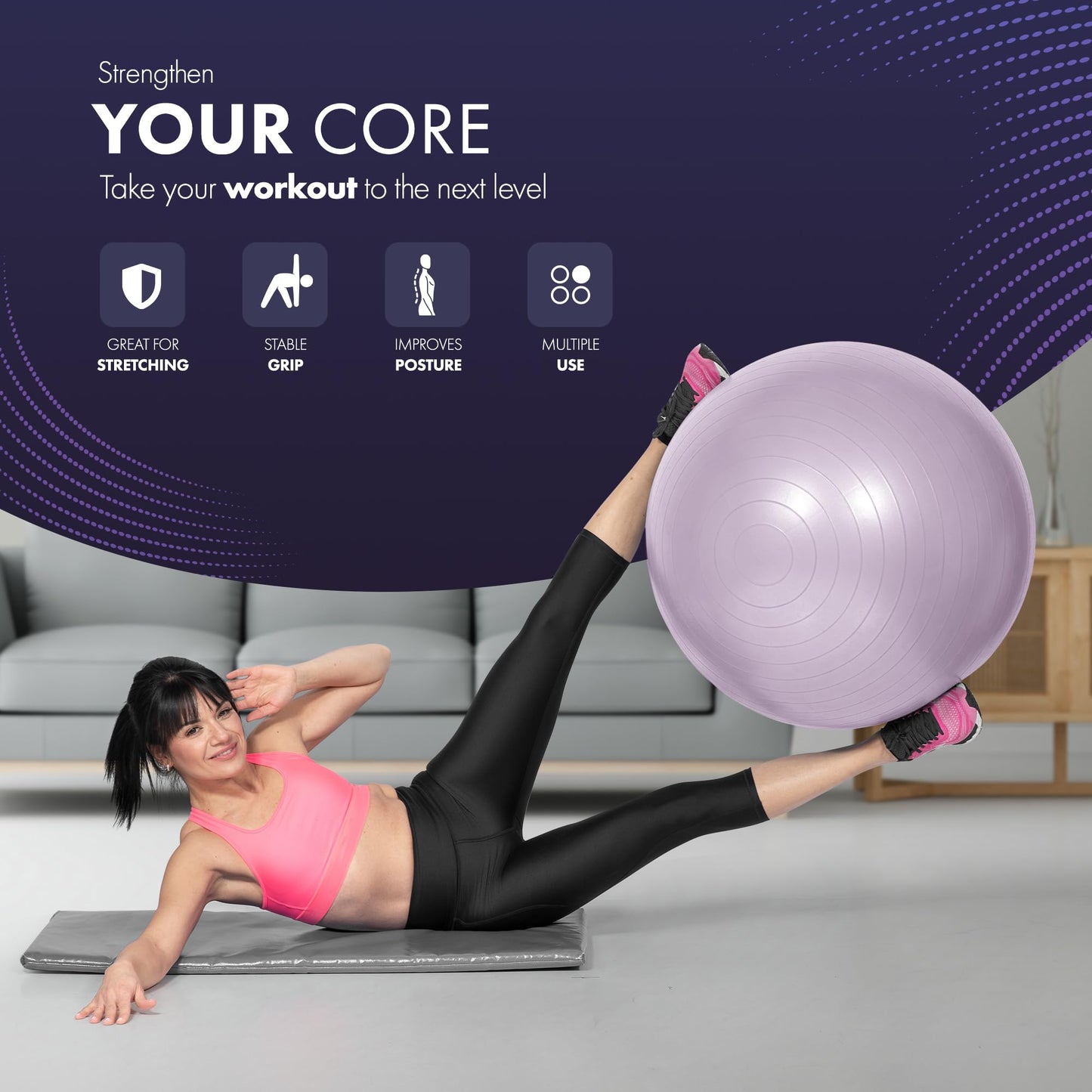 Swiss ball (55cm, 65cm, 75cm, 85cm)