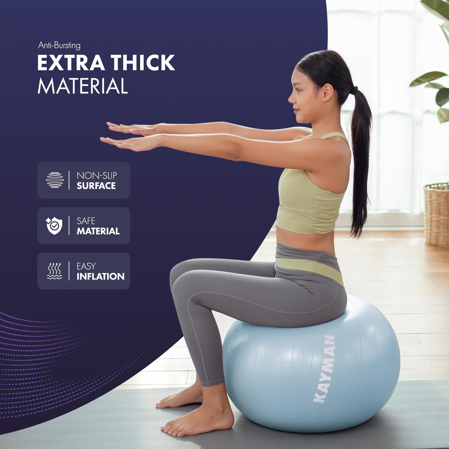 Swiss ball (55cm, 65cm, 75cm, 85cm)