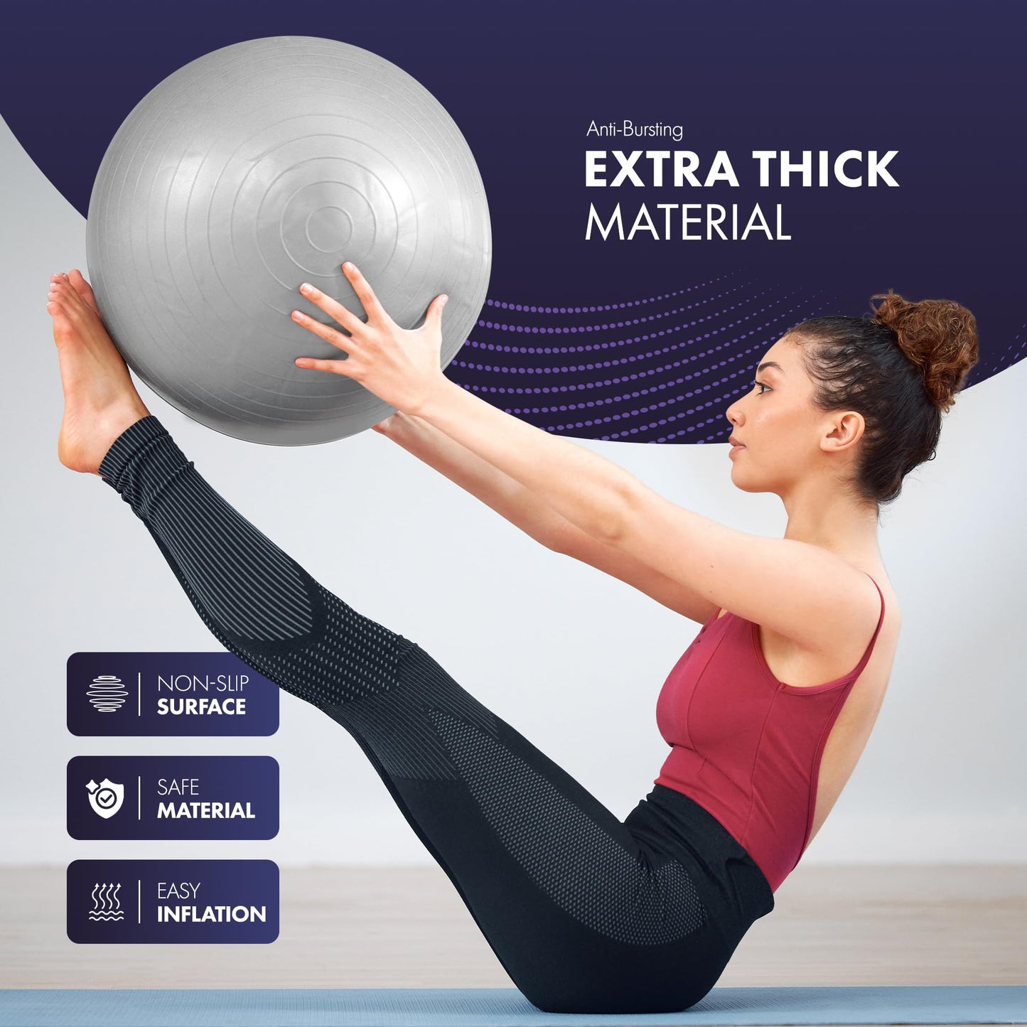 Swiss ball (55cm, 65cm, 75cm, 85cm)