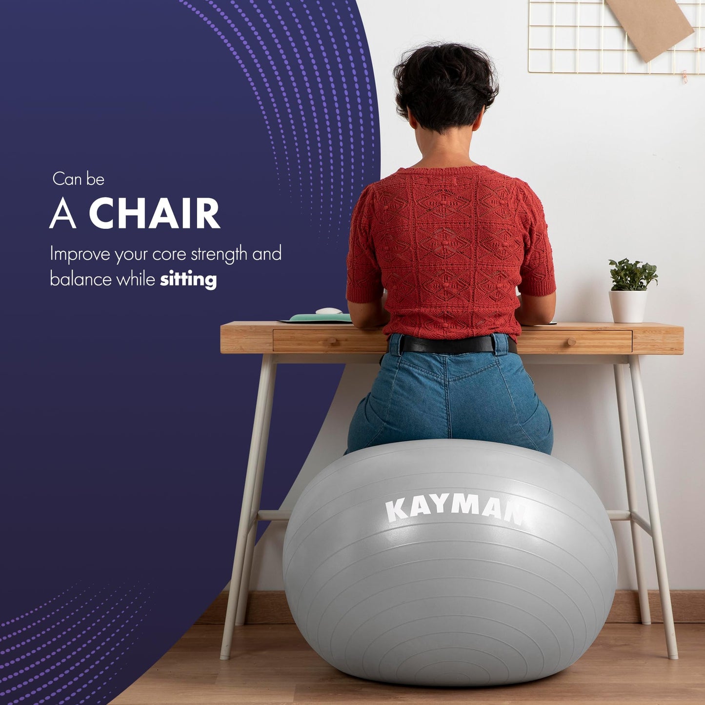 Swiss ball (55cm, 65cm, 75cm, 85cm)